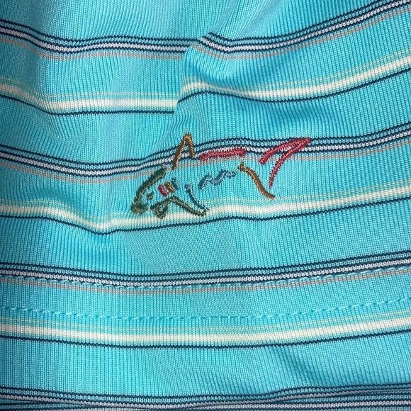 Bundle of 2 Greg Norman Golf Polos XXL Teal & White - Picture 5 of 14